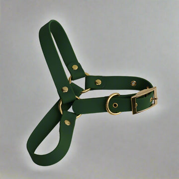 VEGAN biothane harness moss green