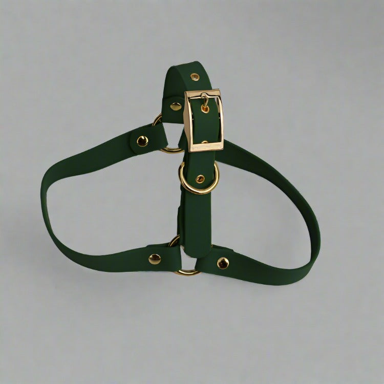 VEGAN biothane harness moss green