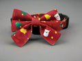 beautiful christmas collar with detachable bow.