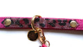 deluxe leather dog collar pink with sparkling swarovski crystals