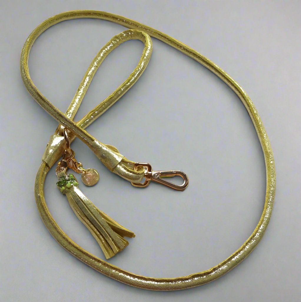 gold colored luxe dog leash