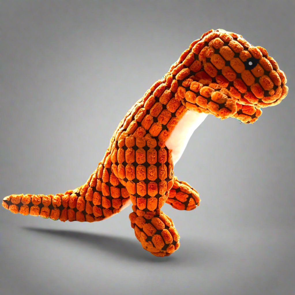 dino dog toy orange