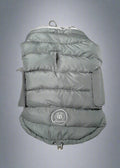 comfortable dog puffer jacket. Closes with a hook-and-loop. Water-and windproof. Opening for leash closes with zipper.