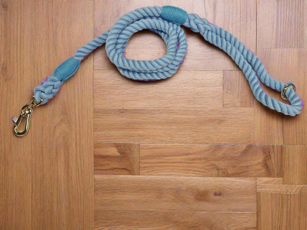 ECO Rope Leash Cavlicious Cavlicious EUR Belgium Unicorn Unicorn Rainbow Sky Blue Dark Grey Dark Green