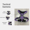 sturdy anti pull harness with back grip. Reflective striping. Adjustable. Safety buckles. With front ring for hard pullers