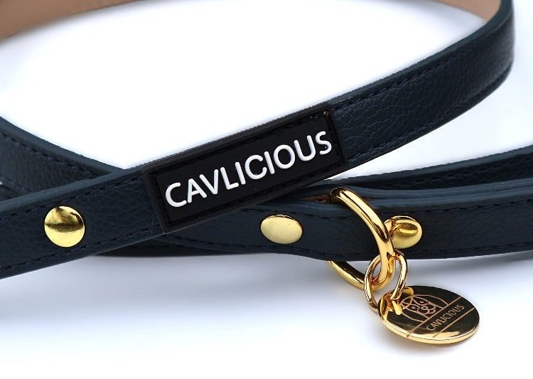 VEGAN Leash Cavlicious vegan leather blue dog leash