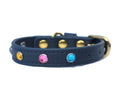 VEGAN Rinestone Collar Cavlicious  Blue with rinestones