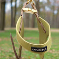 VEGAN Step In Harness Cavlicious vegan leather dog step in harness yellowgreen